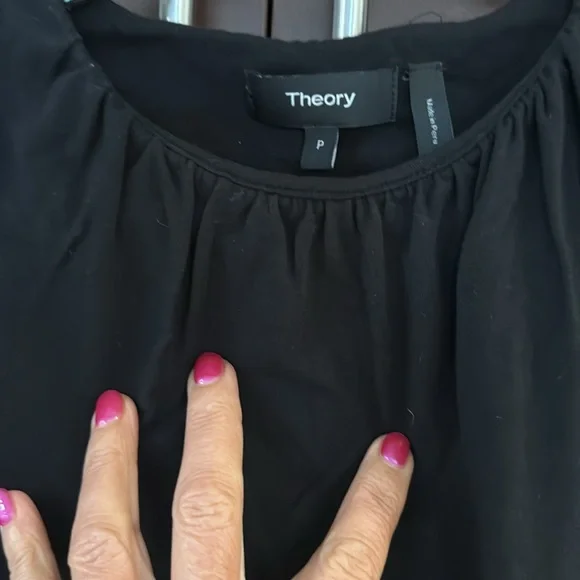 💋Theory short sleeve sheath dress black Size Petite - Picture 3 of 8